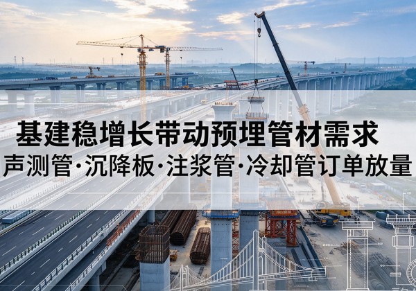 龙圩基建稳增长带动预埋监测管材需求，声测管、沉降板、注浆管订单持续放量